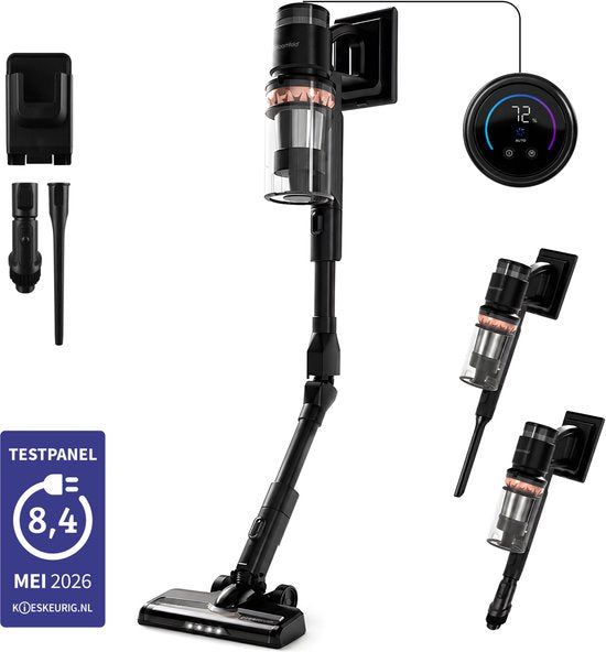 Bloomfold Draadloze Steelstofzuiger Swift – Kruimeldief - Met Laser en Vuildetectie – Krachtige 350W Accustofzuiger voor Dierenharen – Lichtgewicht – 60 min Accu
