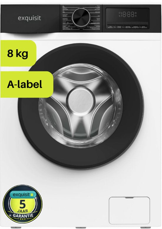 Exquisit WA8214-341A - Wasmachine - 8 Kilo - A Label-10% - 5 Jaar Garantie - Wit