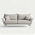 Grijs stoffen bankstel met metalen poten 200 x 90 x 85 cm voor woonkamer