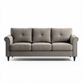 Bank van stof in grijs met knopen 180 x 85 x 80cm