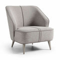 Lichte grijze design fauteuil met metalen poten 80 x 75 x 75cm