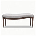 Houten banken met stoffen bekleding 120 x 60 x 45 cm in grijs