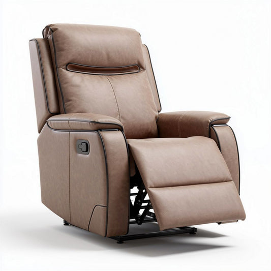 Relaxfauteuil met verstelbare rugleuning van kunstleer in bruin 90 x 80 x 100cm