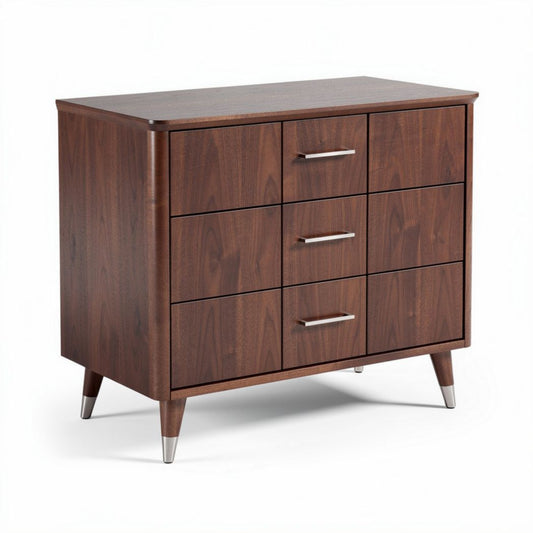 Kast van notenhout met vier lades 80 x 45 x 75cm